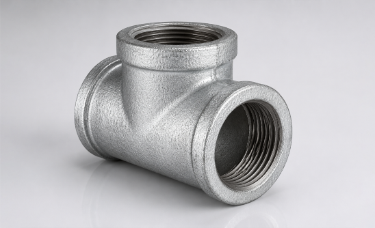 Precision-engineered stainless steel equal pipe tee manufactured in India by Jaiman Metalloys LLP, featuring ASTM A403 specifications for balanced fluid dynamics and low pressure drop.